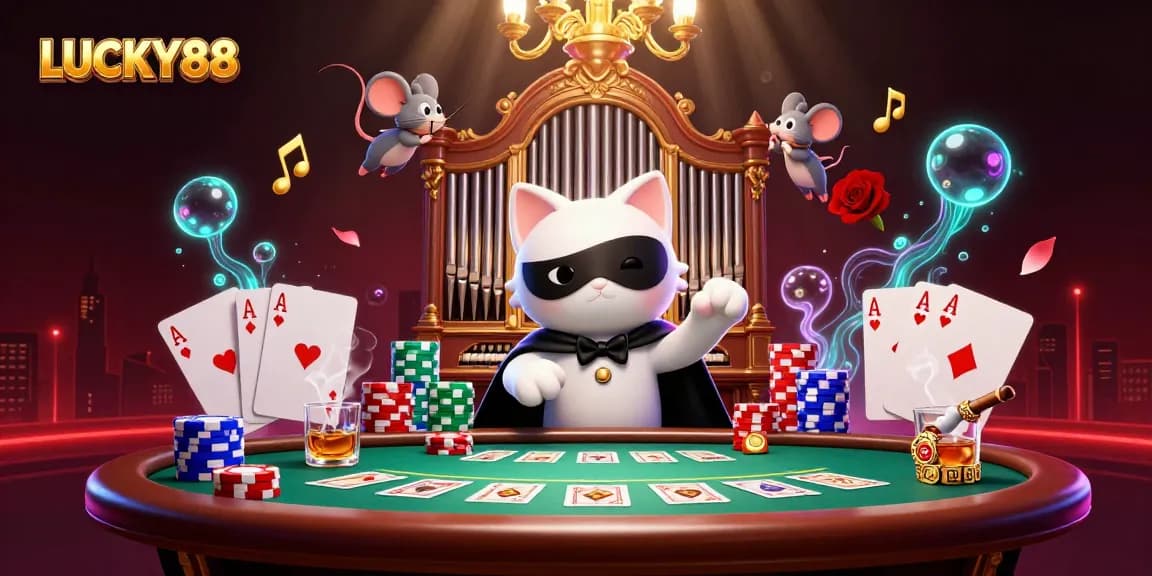 LUCKY88 invites players to experience a captivating gambling adventure with vibrant casino elements.