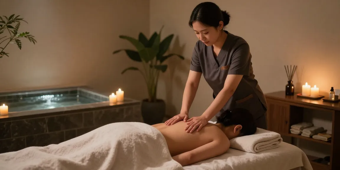 Relaxing 하남출장마사지 session in a tranquil spa environment.