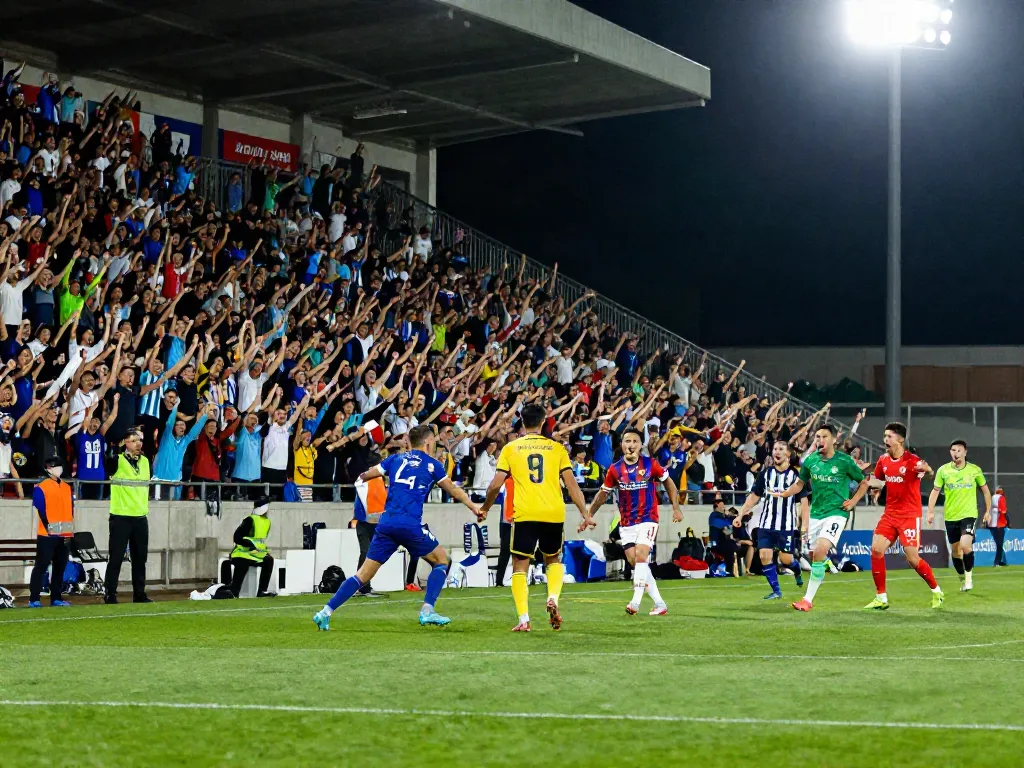 Exciting soccer match atmosphere at a stadium showcasing live sports on xoilactvlive.net.