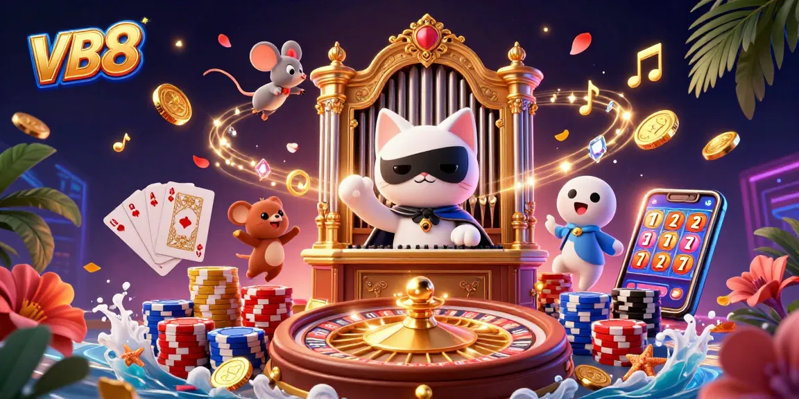 Experience the exhilarating features of VB8 with dynamic slots, acrobatic characters, and lavish casino visuals.