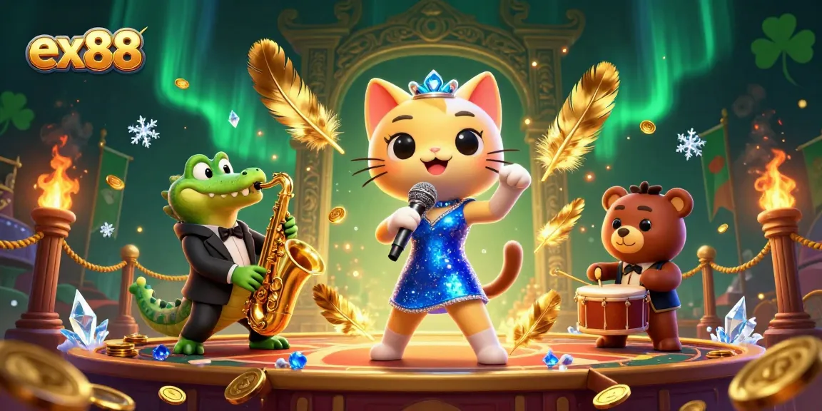 Engage with unique ex88 gaming experiences that feature vibrant characters in a lively casino atmosphere.