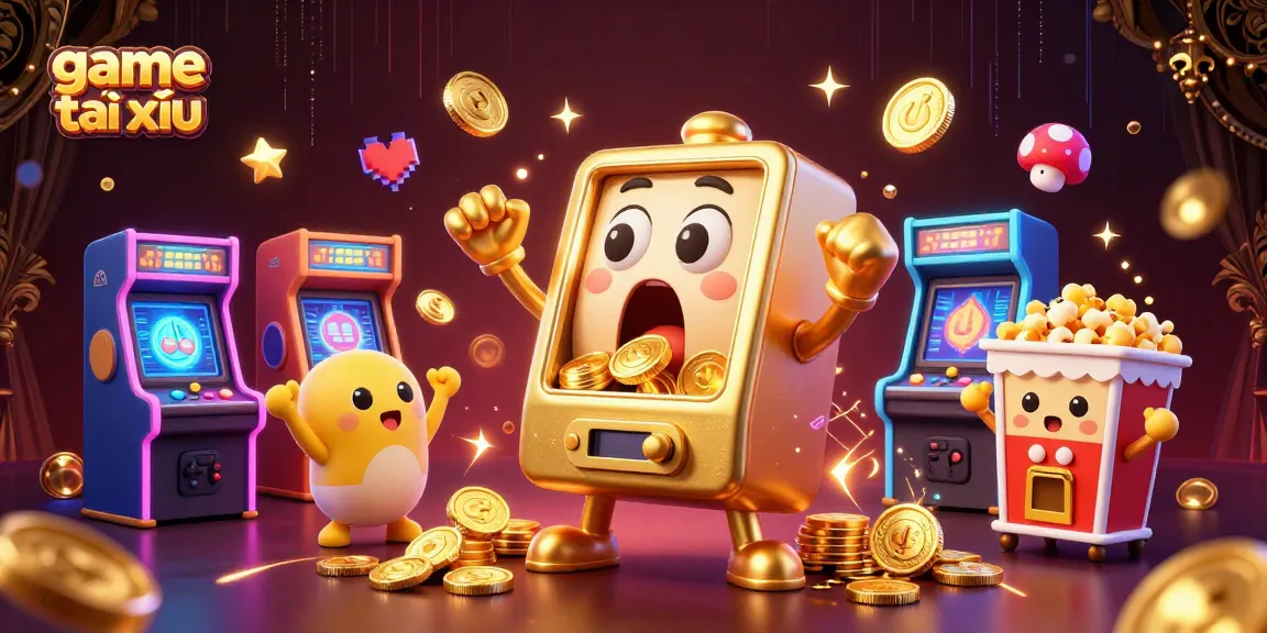 Experience thrilling moments with game tài xỉu as golden slot machines celebrate big wins in an energetic casino scene.