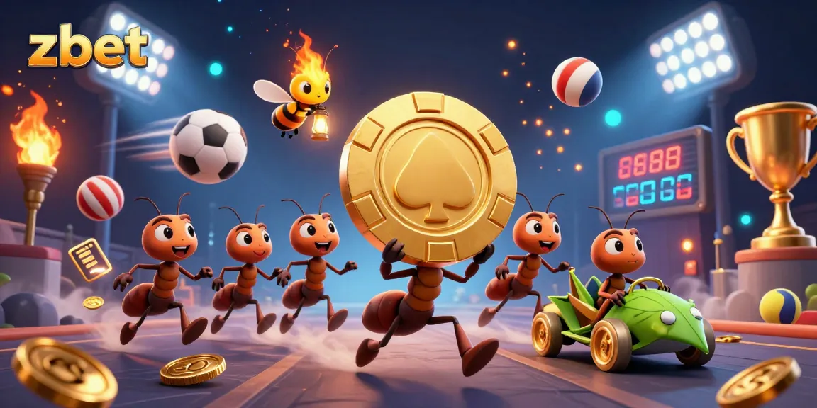 Engage in thrilling action with zbet as a team of cartoon ants heist a giant golden poker chip.