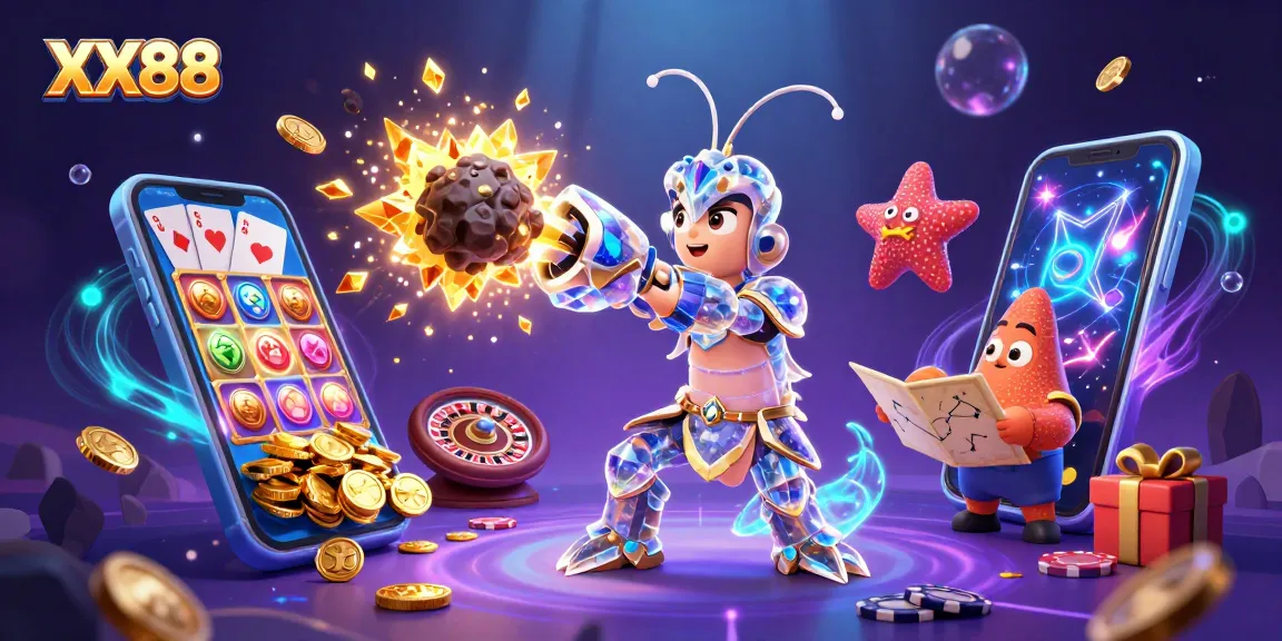 Experience the thrill of winning at XX88 with colorful slot games and interactive casino elements.
