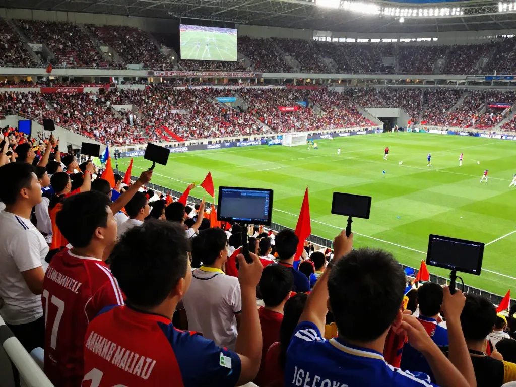 Cakhiatvvn.jpn.com offers high-definition football match experiences, capturing thrilling moments with passionate fans in a vibrant stadium.
