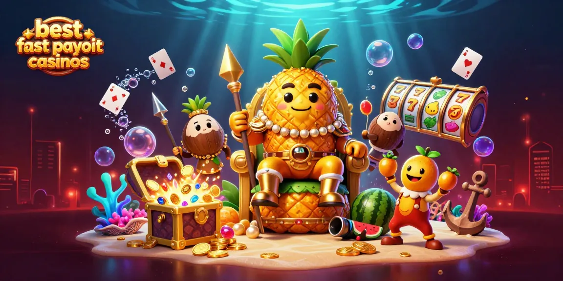 Experience the excitement at the best fast payout casinos, featuring vibrant casino characters and elements.