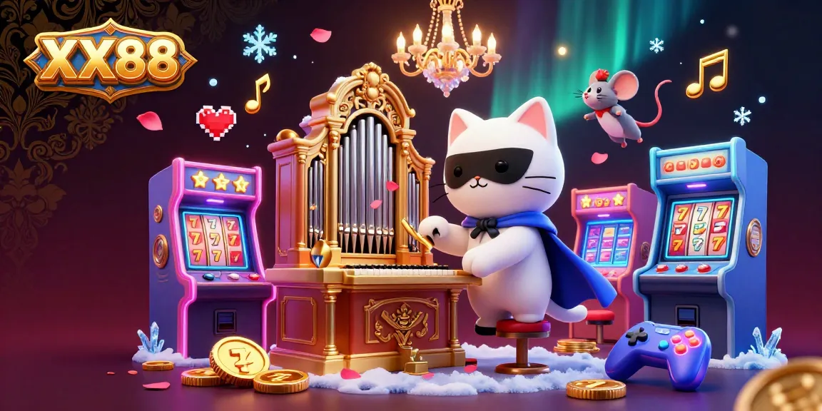 Experience thrilling gameplay with XX88 at a vibrant casino scene featuring charming characters and dynamic game elements.