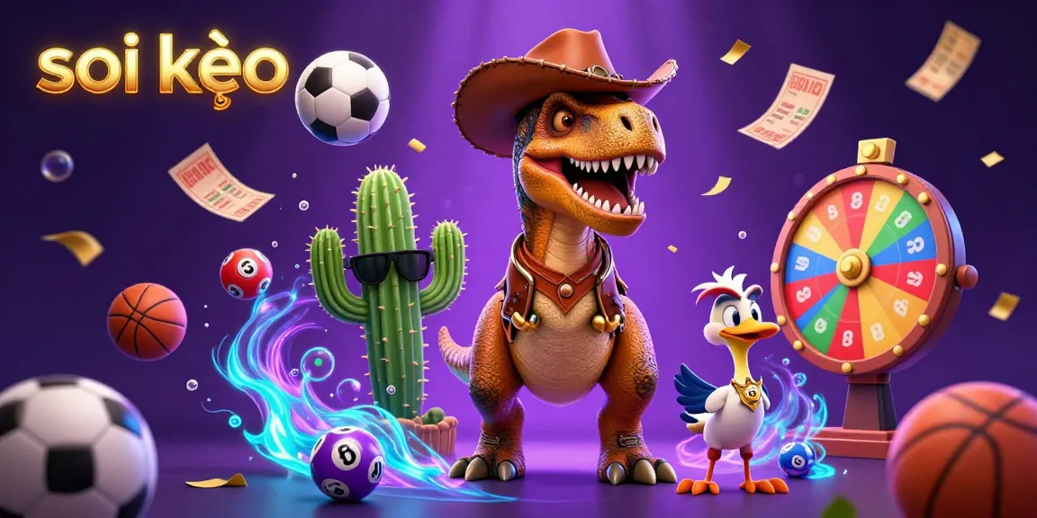 Engage in soi kèo sports betting with a vibrant scene of energetic characters and casino elements.
