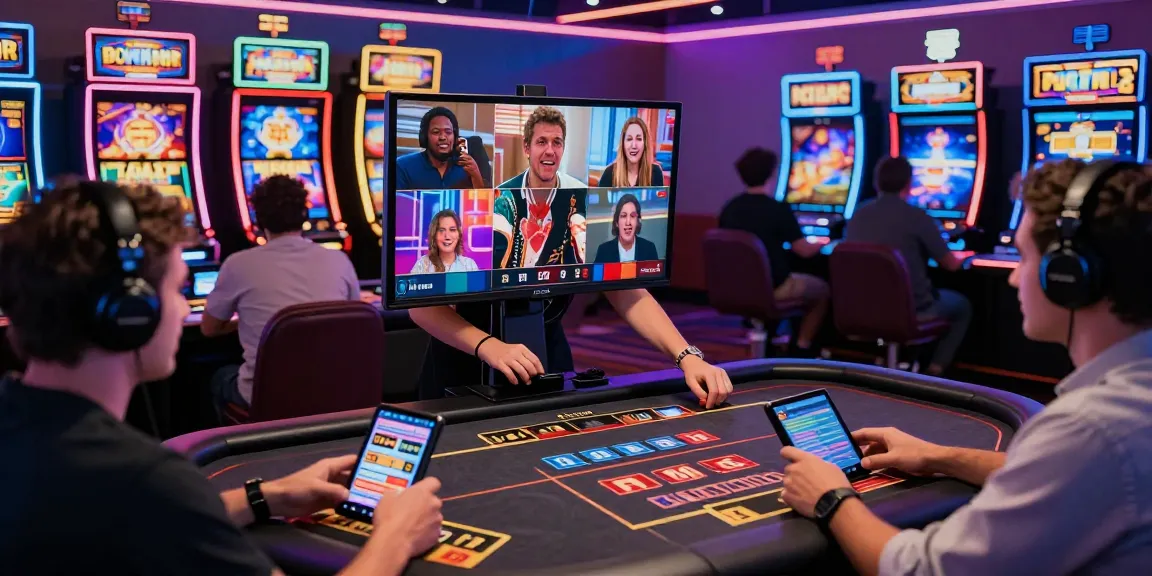 Giocatori coinvolgenti che si divertono con i giochi casinò non aams online in un vivace ambiente digitale con interazione dal vivo con il croupier.