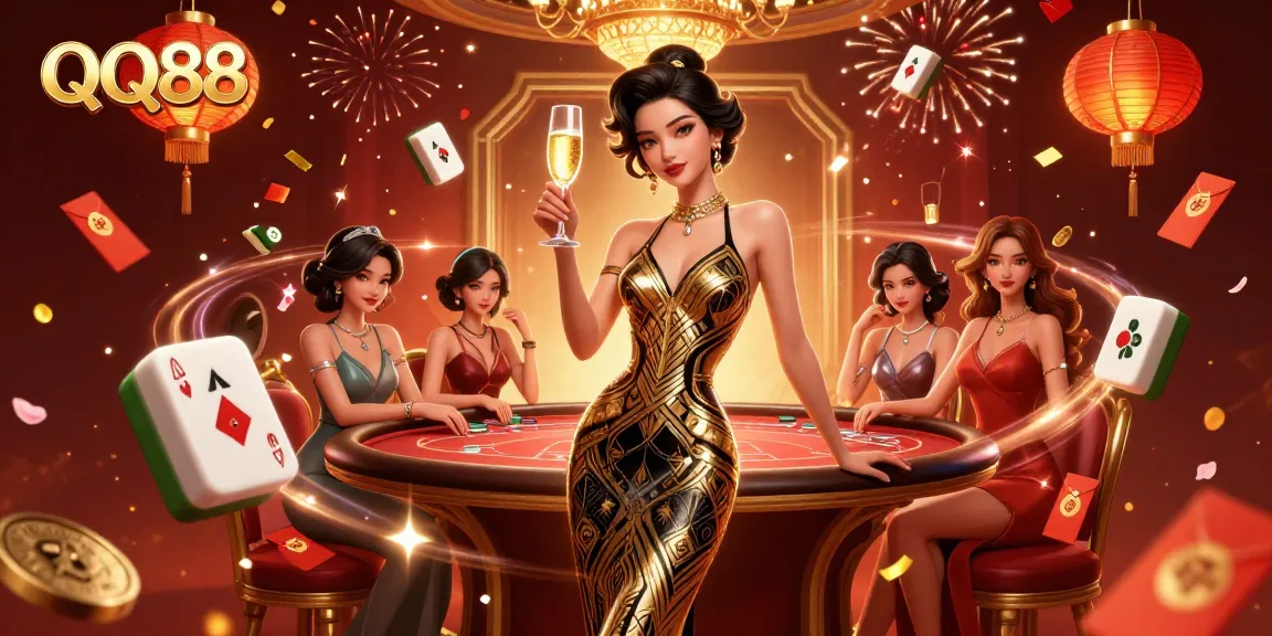 Experience thrilling poker action with QQ88 in this vibrant casino scene featuring high-stakes glamour.