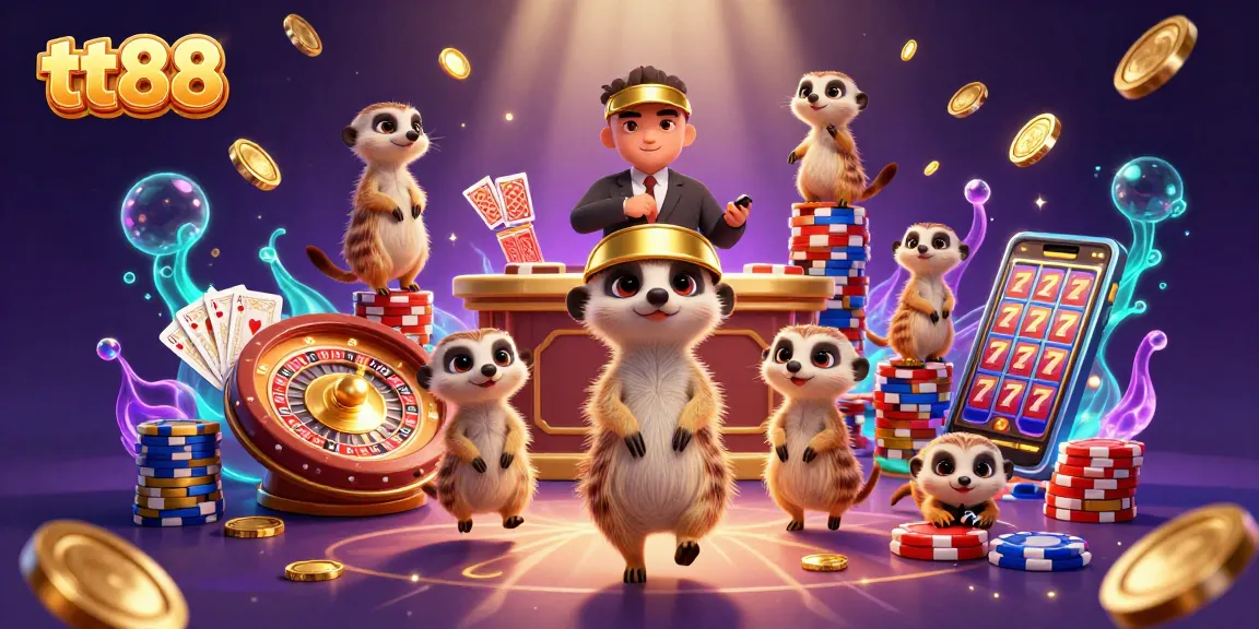 Engage with the thrilling atmosphere of tt88's animated meerkat casino, featuring dynamic games and excitement.