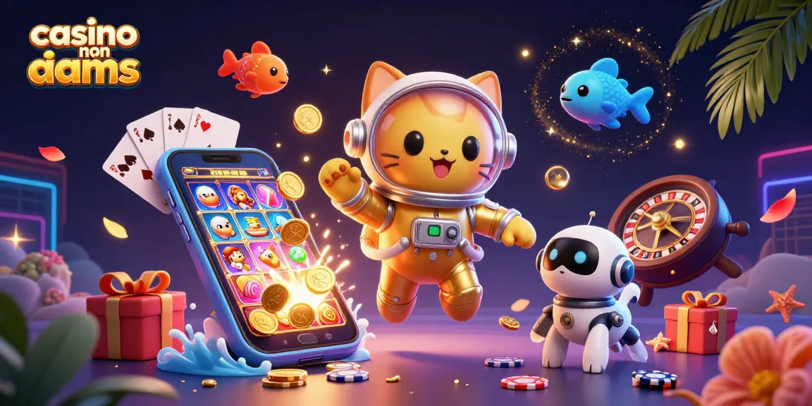 Experience the thrill of casino non aams games with our vibrant space-themed 3D illustration.