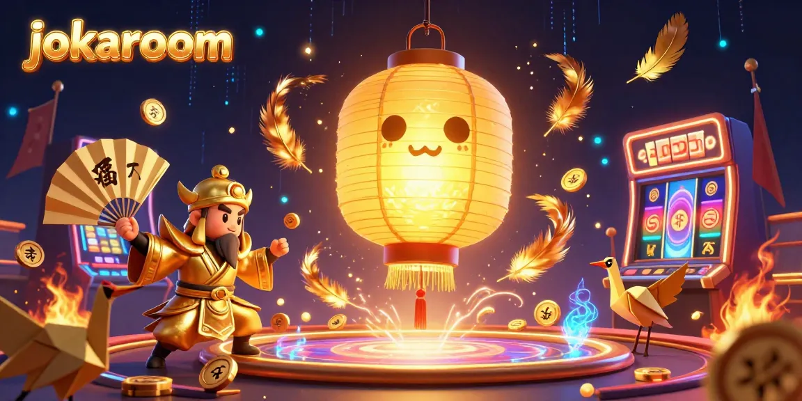 Experience thrilling casino vibes with jokaroom's vibrant 3D illustration of a magical gaming world.