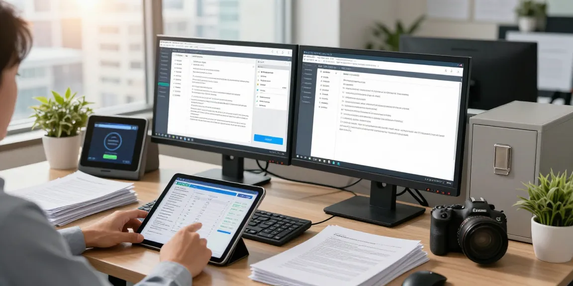 Engaged professional analyzing document fraud detection software and verification processes.