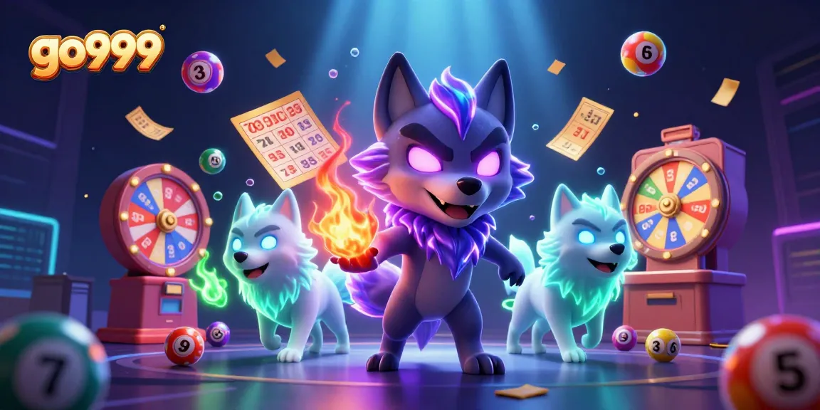 Experience exhilarating gameplay with go999's vibrant 3D illustration of lottery excitement and winning potential.
