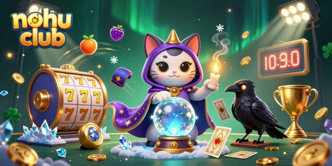 Experience thrilling gameplay at nohu club as cartoon characters play vibrant slot games amid dynamic casino elements.